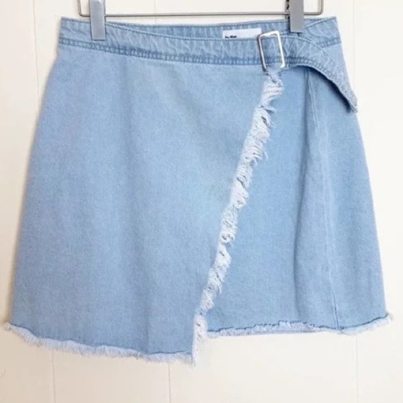 by the way. Kensington Denim Faux Wrap mini Skirt, Size XS - Picture 7 of 15